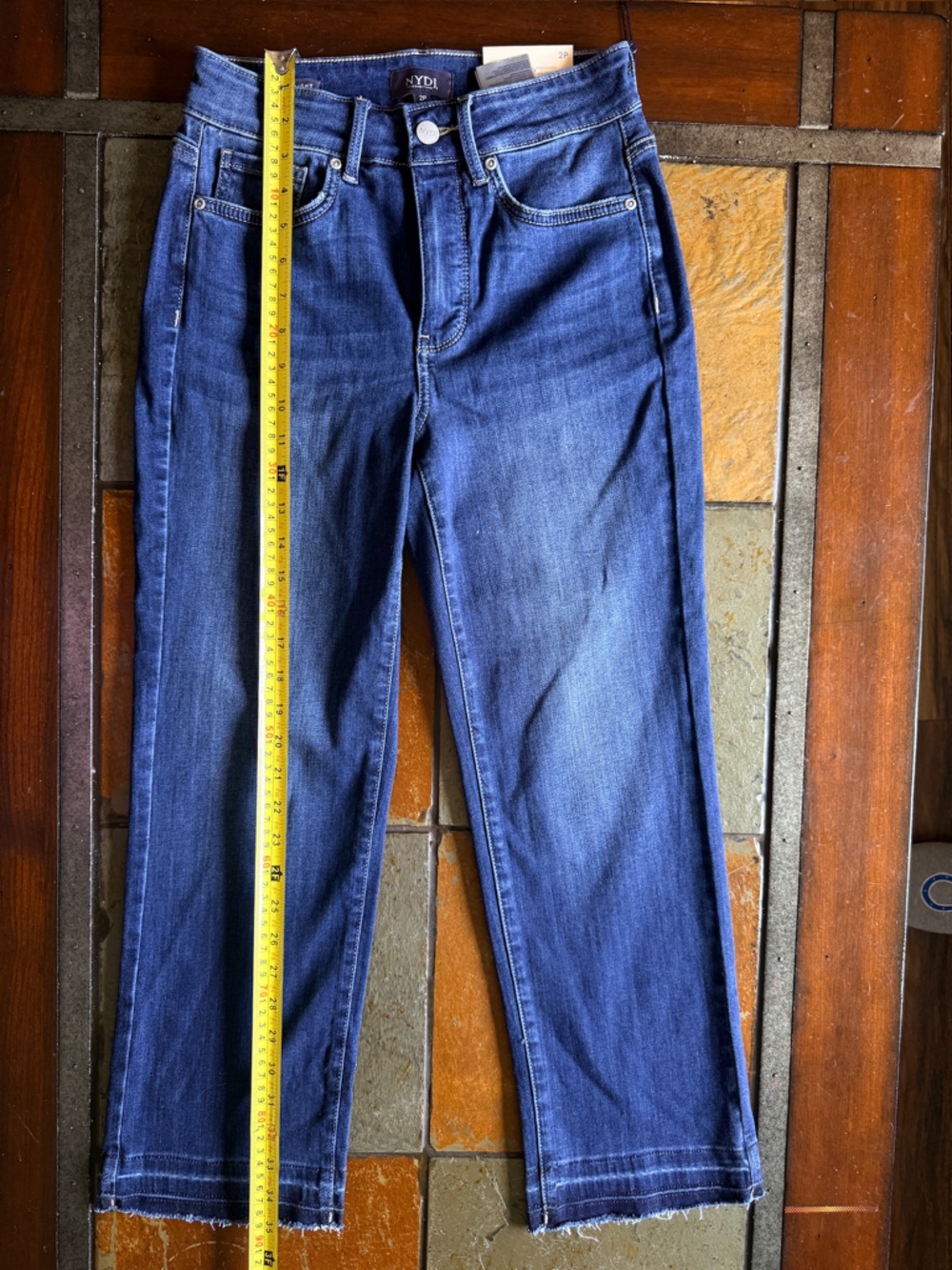 NYDJ Marilyn straight ankle sure stretch 2p jeans raw hem jeans BNWT preppy